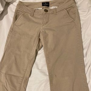AEO khaki flared pants